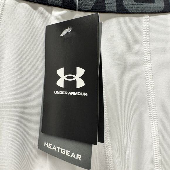Under armour Compression Pants Mens Medium White HeatGear 3/4 Legging NEW - Picture 3 of 10